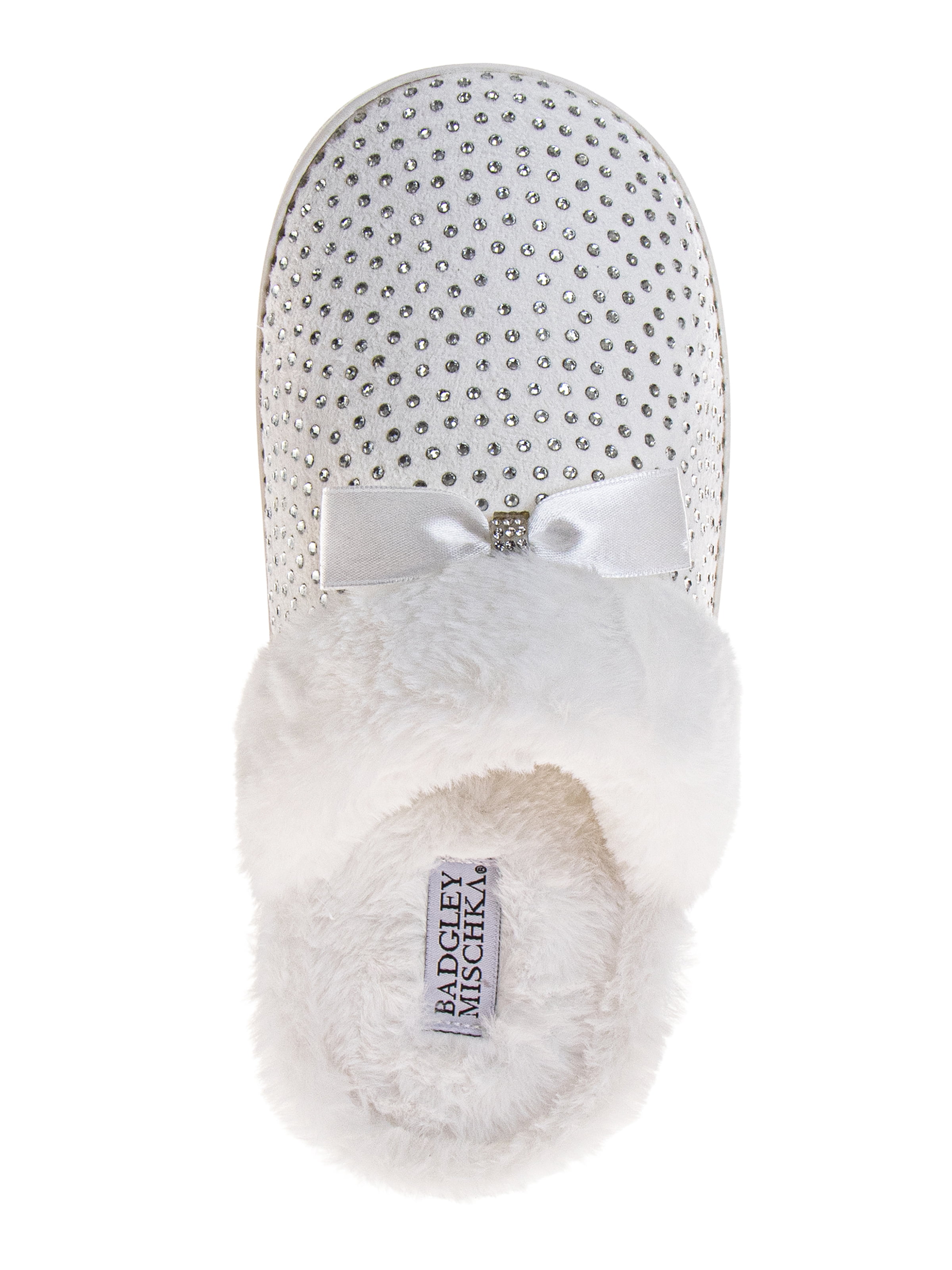 Badgley Mischka Women's Sparkly Slide On Bow Slippers