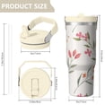 thumbnail image 4 of Floral 30oz Handheld Travel Tumbler with Handle – Double Wall Stainless Steel Insulated Cup, Flip Straw Lid, Leak-Proof & BPA-Free, Durable Hot & Cold Drink Mug,Thanksgiving, Xmas, Spring ,Flower, 4 of 6