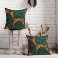 thumbnail image 4 of Teal Green Leaf Pillow Covers 18X18 Inch Summer Tropical Monstera Leaves Plant Decorative Pillow Cases Set of 2 Botanical Cotton Linen Throw Pillows Modern Home Decor For Sofa Couch Cushion Outdoor, 4 of 6