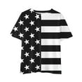 thumbnail image 4 of Wxirdiow Girls 4th of July Shirt Girl American Flag Shirts Bow Tshirt 4th of July Shirt Cotton Short Sleeve Tees Black Size,7-8 Years, 4 of 5