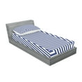 thumbnail image 2 of Ambesonne Geometric Fitted Sheet & Pillow Sham Set, Triangle and Stripes, Twin, Dark Blue and White, 2 of 2
