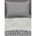 thumbnail image 3 of Orient Comforter & Sham Bedding Set, Chevron Pattern with Middle East Effects Traditional Minimalist Design, 3 pcs Duvet Set Microfiber Filling Quilt, 5 Sizes, Charcoal Grey White, by Ambesonne, 3 of 4