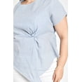 thumbnail image 4 of Blusa de corte asimetrico Roman Fashion /Tallas Extras, 5107 (Rayas azul marino) azul marino 42, 4 of 6