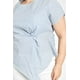 thumbnail image 4 of Blusa de corte asimetrico Roman Fashion /Tallas Extras, 5107 (Rayas azul marino) azul marino 36, 4 of 6