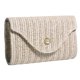 thumbnail image 3 of Bolso Tejido Paja para Mujer Hobo Elegante Con Correa Cadena Playa Verano (Beige), 3 of 7