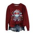 thumbnail image 1 of Zhanying Chandail de Noël Drôle pour Femmes Col Rond Rétro Chandail Laid Haut Tricoté de Noël à Manches Longues pour Femmes, 1 of 5
