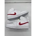 thumbnail image 2 of Ni - ke Air Jordan 1 Mid Womens White University Red BQ6472-106 Size 10.5 Women's 9 Men, 2 of 5