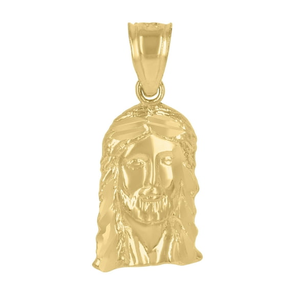10kt Real Yellow Gold Mens Jesus Religious Charm Pendant