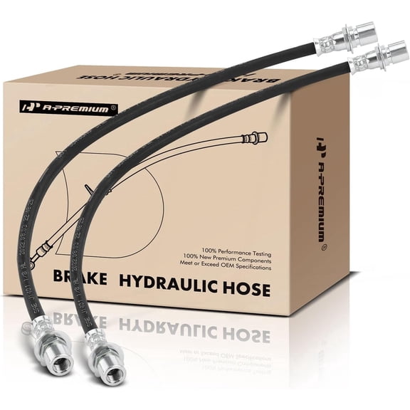 A-Premium Rear Center Brake Hydraulic Hose Compatible with Select Chevrolet, GMC Models - Silverado 1500 2008-2012, Sierra 1500 2008-2016 - Replace# 25923721, 22846797 (Pack of 2)