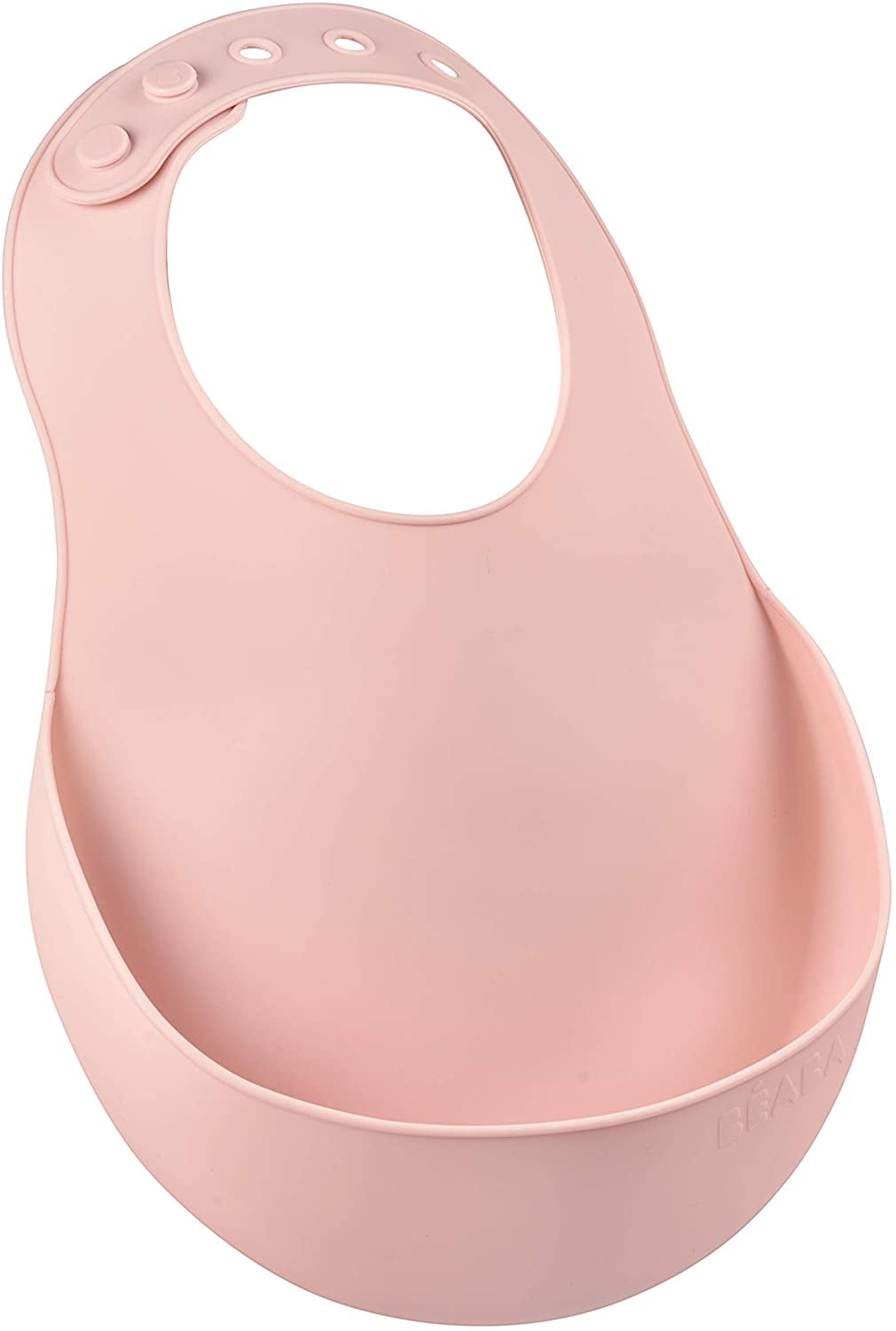 Waterproof Silicone Baby Bib, Adjustable Neck, Large Food Catch Pocket, Flexible, Lightweight, Ultra Soft, Easy To Clean, Old Pink
