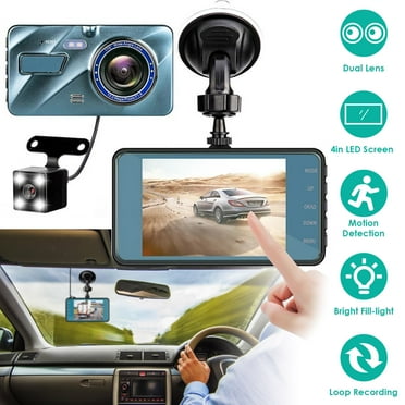 TeqHome Car Dash Camera with Parking Monitor&G-Sensor, 70° Super Wide Angle,G-Sensor, 4.5" Front and Rear Dual Dash Cam
