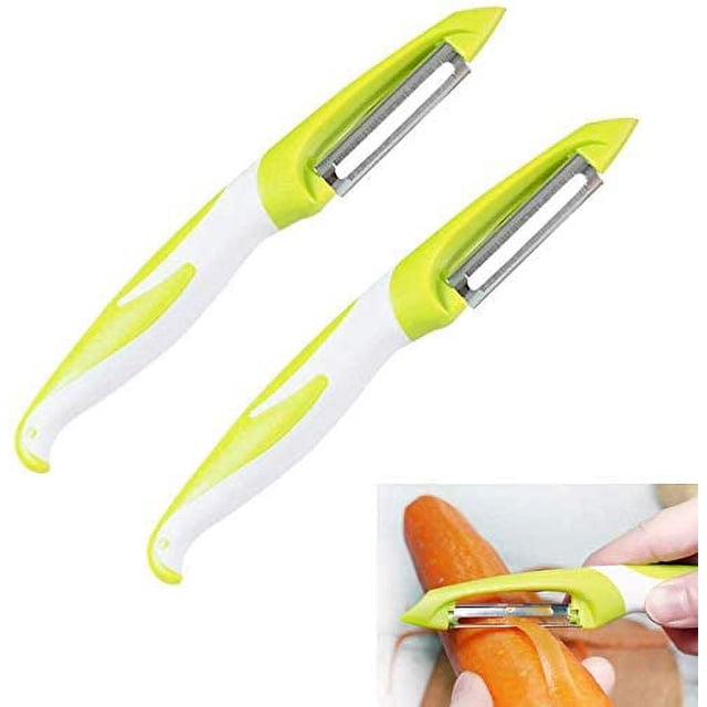 2 peladores rectos profesionales, peladores de verduras y frutas, peladores giratorios, peladores en juliana, peladores de patatas, peladores de zanahorias (verde) Rojo Verde