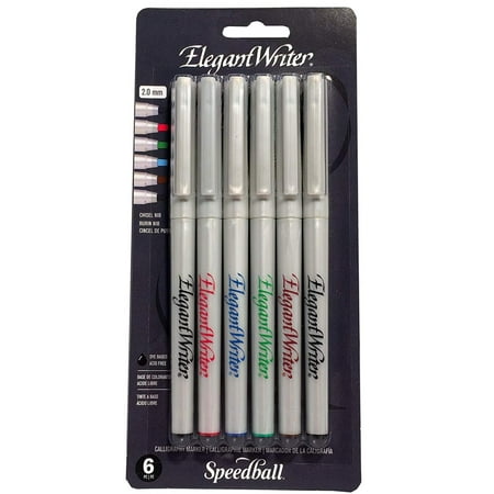 2881 Elegant Writer 6 Fine Calligraphy Markers Set, Assorted Colors, Perfect for both beginners and experienced calligraphers By