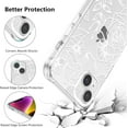 thumbnail image 5 of for iPhone 14 Plus Case 6.7 Inch Cute Phone Case Floral Rose Aesthetic Flower Clear Case for Women Girls Slim Pattern Anti-Yellow Shockproof Protective TPU Bumper Case, White, 5 of 13