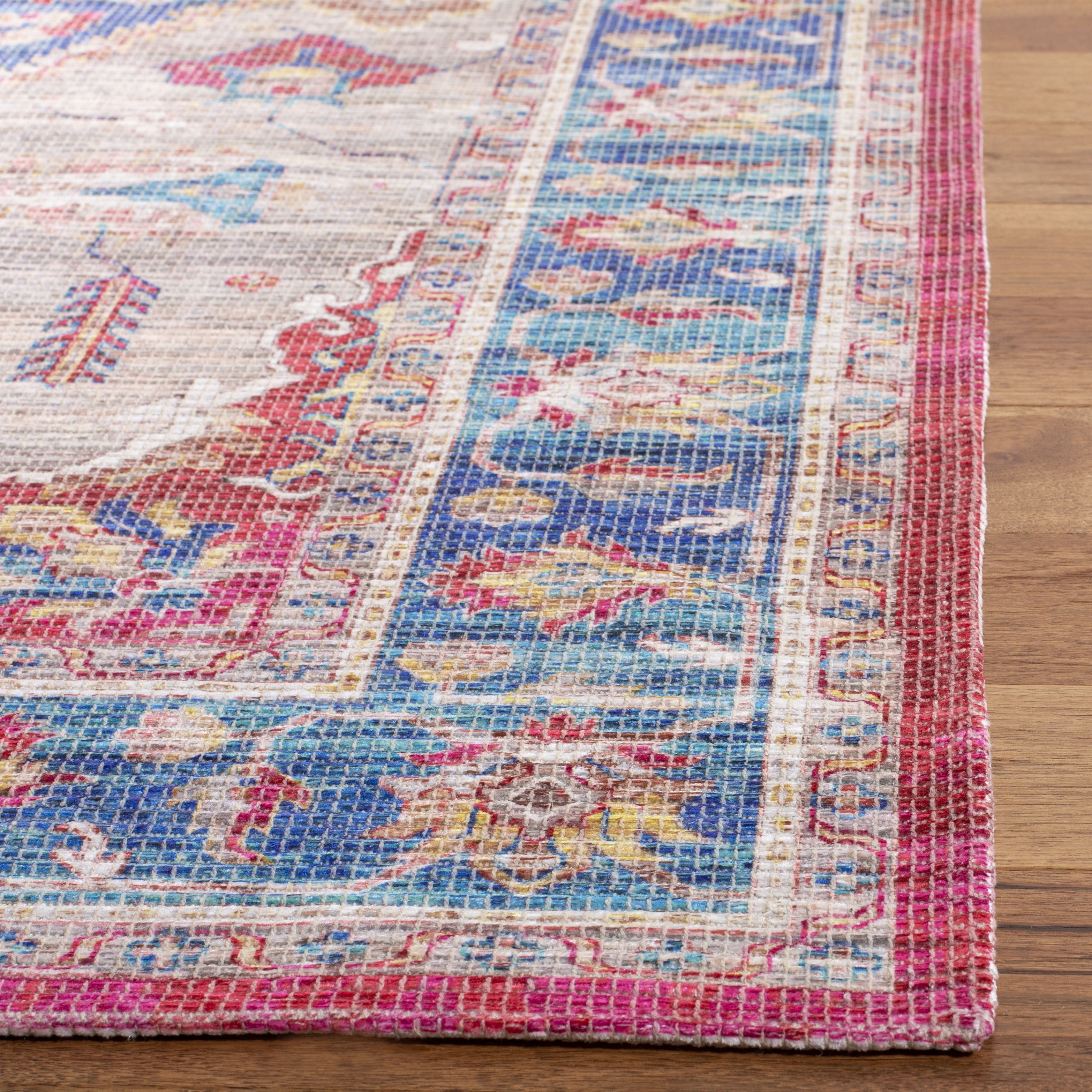 SAFAVIEH Saffron Cara Floral Bordered Area Rug, Rust/Ivory, 4' x 6'