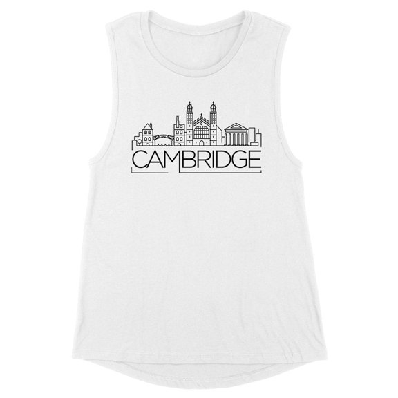 Skyline Cambridge England Women's Muscle Tank Large White