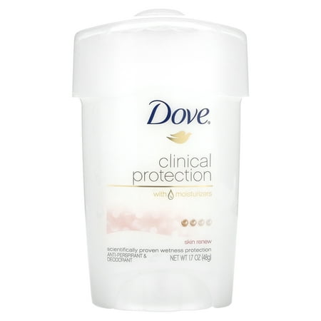 Dove, Clinical Protection, Prescription Strength, Anti-Perspirant Deodorant, Skin Renew, 1.7 oz (48 g) Pack of 4