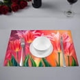 thumbnail image 2 of MKHERT Tulips Flower Painting Placemats Table Mats for Dining Room Kitchen Table Decoration 12x18 inch,Set of 6, 2 of 4