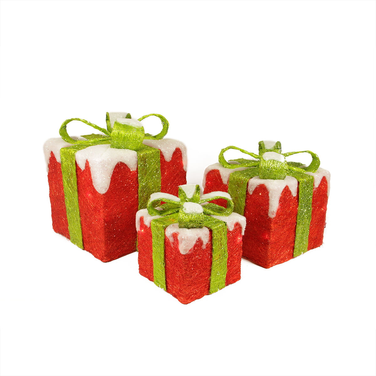 3 packs of 3 Christmas Gift Curling Ribbon eggs Green White Red 9 