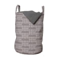thumbnail image 1 of Abstract Laundry Bag, Floral Tribal Patterns in Monochrome Design Royal Motifs with Victorian Art, Basket with Handles Drawstring Closure for Laundromats, 13" x 19", Taupe Grey White, by Ambesonne, 1 of 4