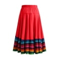 thumbnail image 4 of Skirts for Women Colorful Elastic Waist Flowy Skirt Bohemian Comfortable Summer Casual Wear Womens Midi Skirt Red XXXXXXL, 4 of 4