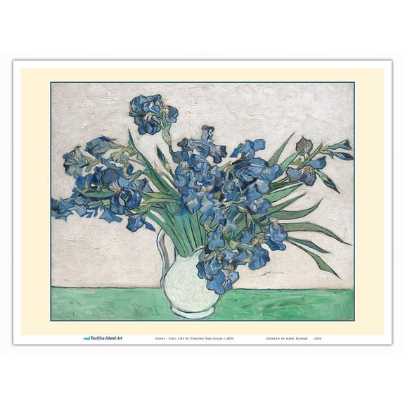 Irises - Still Life - From an Original Color Painting by Vincent Van Gogh c.1890 - Master Art Print (Unframed) 9in x 12in