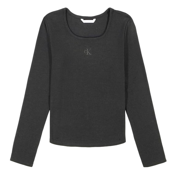Calvin Klein Girls Long Sleeve Pullover Crew Neck T-Shirt, Soft & Comfortable