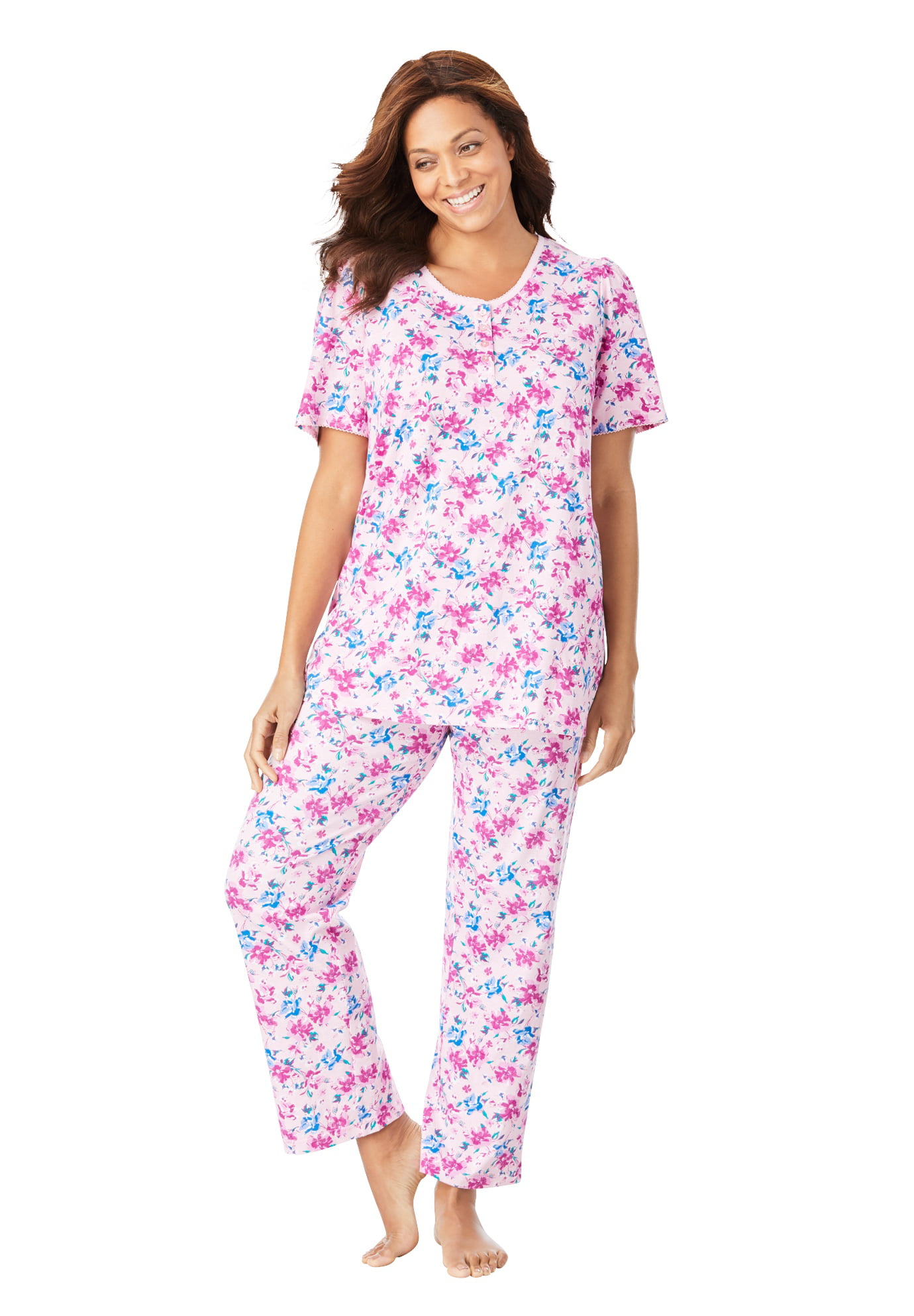 Dreams /& Co Womens Plus Size Convertible Pajama Short