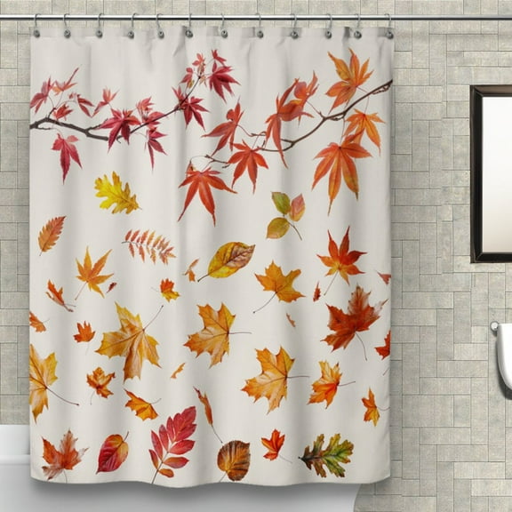 Elegant Autumn Leaves Shower Curtain, Fall Bathroom Decor, Colorful Fall Foliage Shower Curtains, Autumn Lover Gift, Bathroom Decor, Home Accessories, Nature Inspired Decor