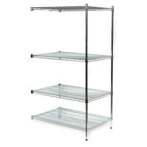 ZORO SELECT 2HGJ5 Wire Shelving, 18"D x 48"W x 63"H, 4 Shelves, Chrome