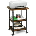 thumbnail image 3 of GVN 3-tier Adjustable Printer Stand with 360° Swivel Casters-Brown, Office Furniture, Computer Table for Home and Office, 3 of 10