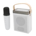 thumbnail image 2 of Máquina de Karaoke Iluminación RGB multifunción Altavoz Bluetooth portátil con 2 micrófonos inalámbricos para Adultos y niños Blanco, 2 of 5