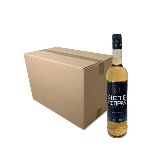 Caja Licor de Agave 7 Siete de Copas Oro 1000 Ml Siete de Copas Licor de Agave