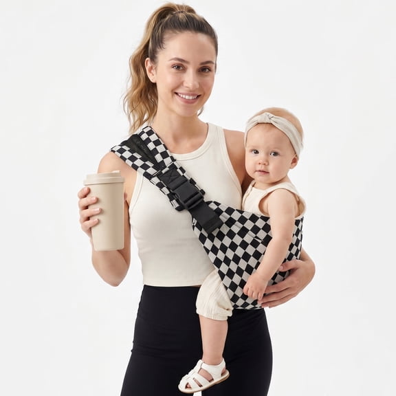 Lujifo Toddler Side Carrier for Babies, Ergonomic Checkerboard Baby Sling