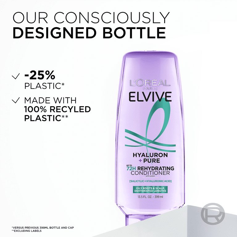 L'Oreal Paris Elvive Hyaluron Pure Shampoo and Conditioner Set for