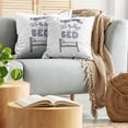 thumbnail image 5 of Ambesonne Saying Throw Pillow Cover 2 Pack, Happy Weekend Theme Graphic, 24", Purple Grey, 5 of 7