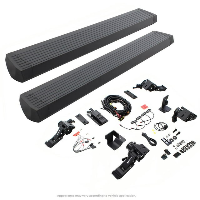 Go Rhino Running Board 20492752PC E-Board E1; Textured Black; Aluminum; Lighted; Rocker Panel Mount