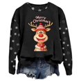 thumbnail image 5 of Chandail en Molleton pour Femmes Chandail Tendance de Noël Col Rond Manches Longues Haut Athlétique Mode Automne, 5 of 5