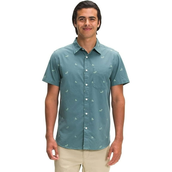 The North Face Men's Short Sleeve Baytrail Jacquard Shirt Goblin Blue-Small