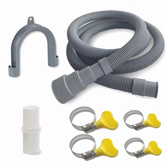6.5ft Washing Machine Drain Hose Extension Kit-Universal for Washer, Dishwasher & Dehumidifier,with U-Bracket,Adapter