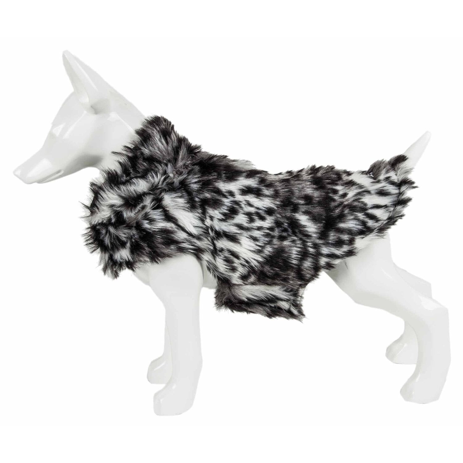pet life  luxe 'paw dropping' designer gray-scale tiger pattern mink fur dog coat jacket