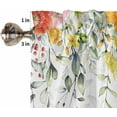 thumbnail image 5 of 36 Inch Long Tier Curtains Rod Pocket Kitchen Valance Curtains Short Window Curtains for Kitchen Spring Watercolor Tulip Plant Leaves Curtains for Cafe Kitchen Basement, 2 Panels,27.5"x36", 5 of 5