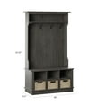 thumbnail image 2 of Twin Star Home 40" Hall Tree with Open Storage and Included Baskets, Weathered Gray, 2 of 6