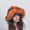 Orange, variant on Faux fur bucket hat, fluffy wide brim bucket hat, outdoor travel warm hat, colorful gradient plush winter party hat