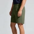 thumbnail image 5 of Men's Casual Shorts Solid Breathable Elastic Waist Side Pockets Soft Lightweight Fabric Relaxed Fit Summer Fashion Shorts Army Green XL, 5 of 6