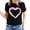 Black, variant on Fesfesfes Tee Shirts Womens Women's Valentine's Day Love Printed Short Sleeved T-shirt Top Short Sleeved Round Neck Top/Shirt Workout Shirt M(US:6)
