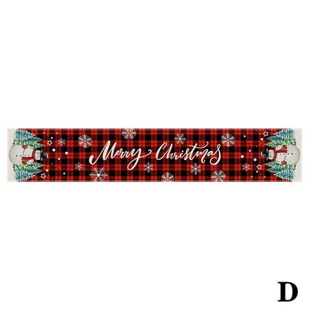 

183cm Christmas Table Runner Table Flag Cloth Cover Decor Party 2022 Dining P0D0