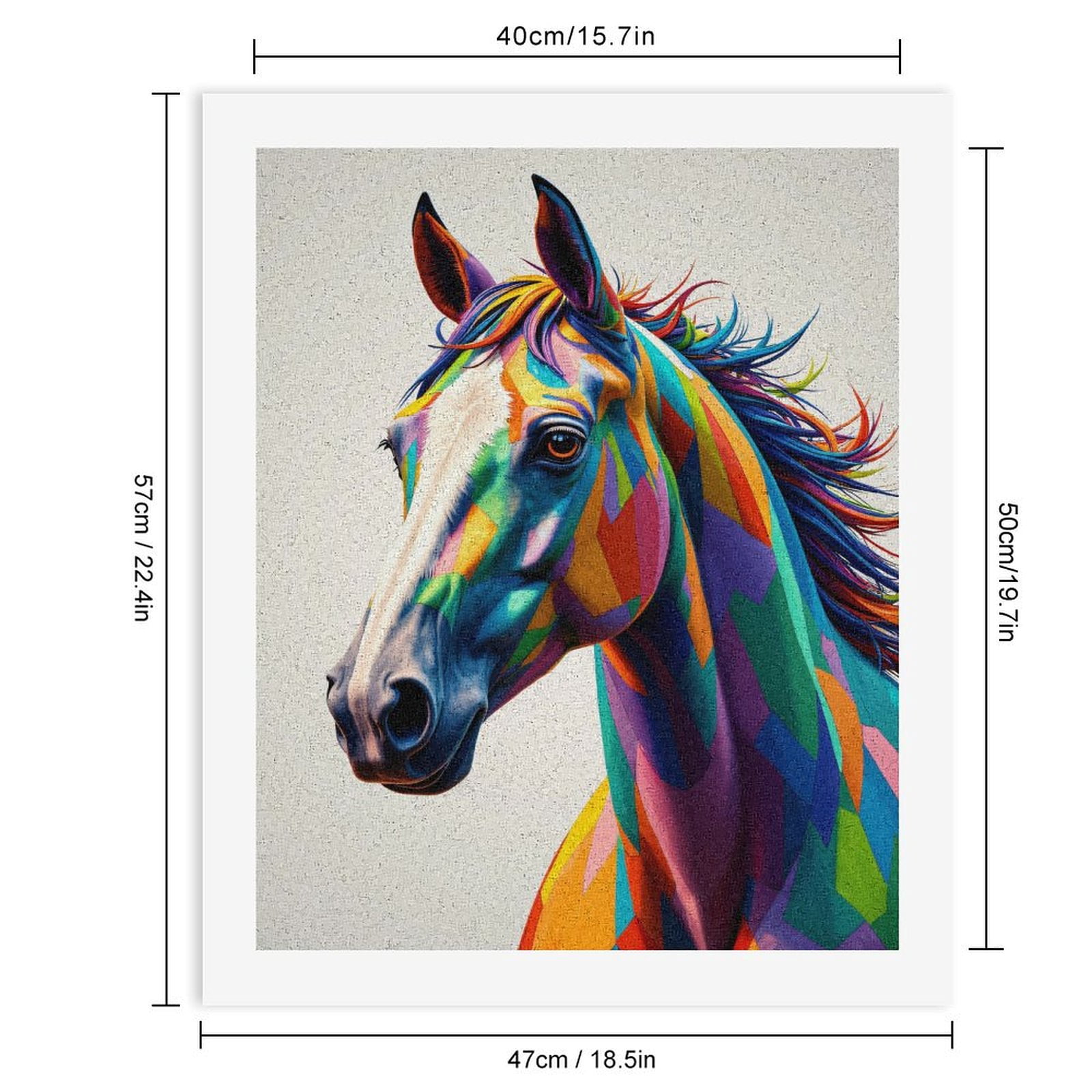 Paint By Numbers Kit for Adults Beginner - DIY Colorful Horse Abstract Art Canvas Painting Kits for Adults, Frameless Paint By Number for Adults for Home Wall Decor 16x20 Inch