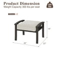 thumbnail image 2 of Heynemo Durable Iron Patio Footstool with Cushions – Stable, Weather-Resistant Outdoor Ottoman for Relaxation & Extra Seatin, Black, 2 of 4