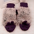 thumbnail image 4 of XZNGL Cartoon Hedgehog Wool Double Layer Thermal Insulation with Finger Weave Gloves, 4 of 9